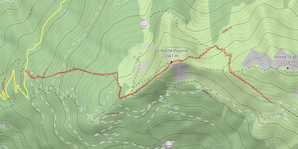 Map of the trail for Chalet de l'Aulp de Tours - Chemin non Balisé