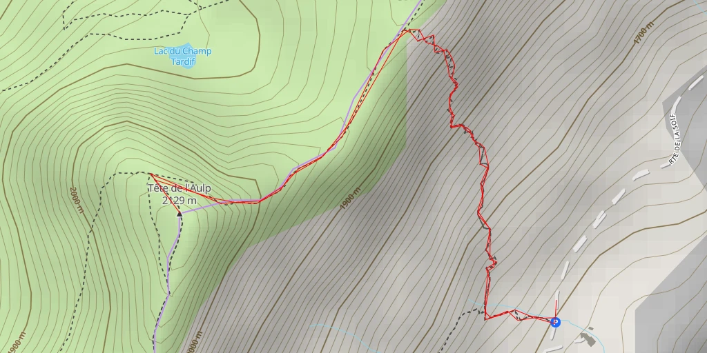 Map of the trail for Tête de l'Aulp