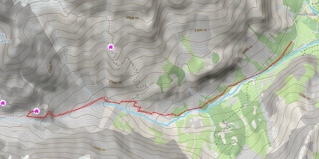 Map of the trail for Refuge du Sélé