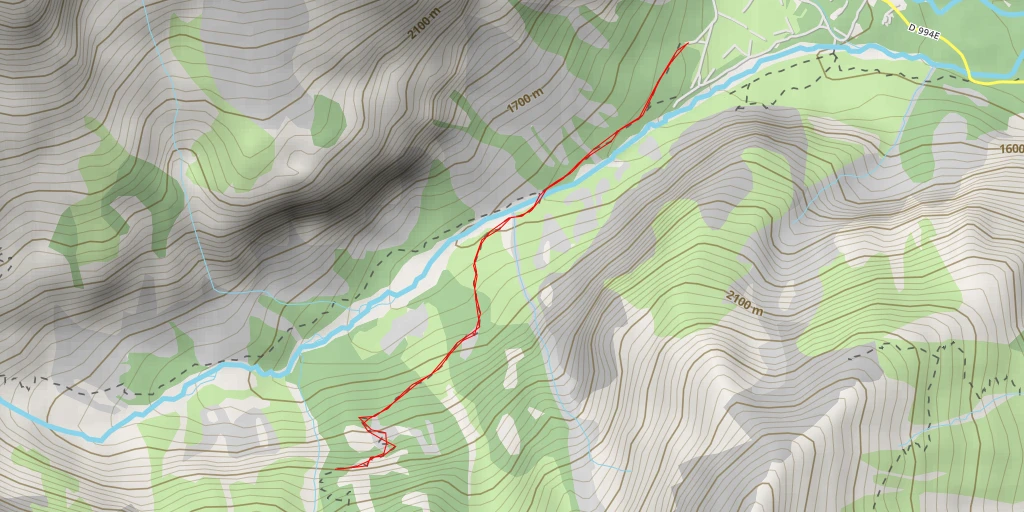 Map of the trail for Cascade de Clapouse