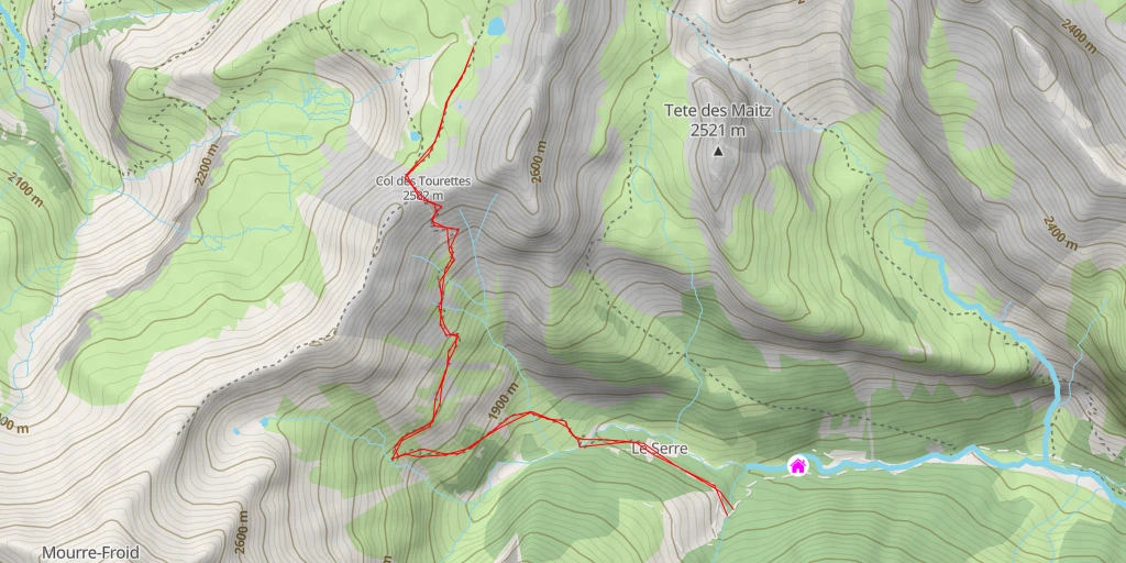 Map of the trail for Sentier du Mourre-Froid