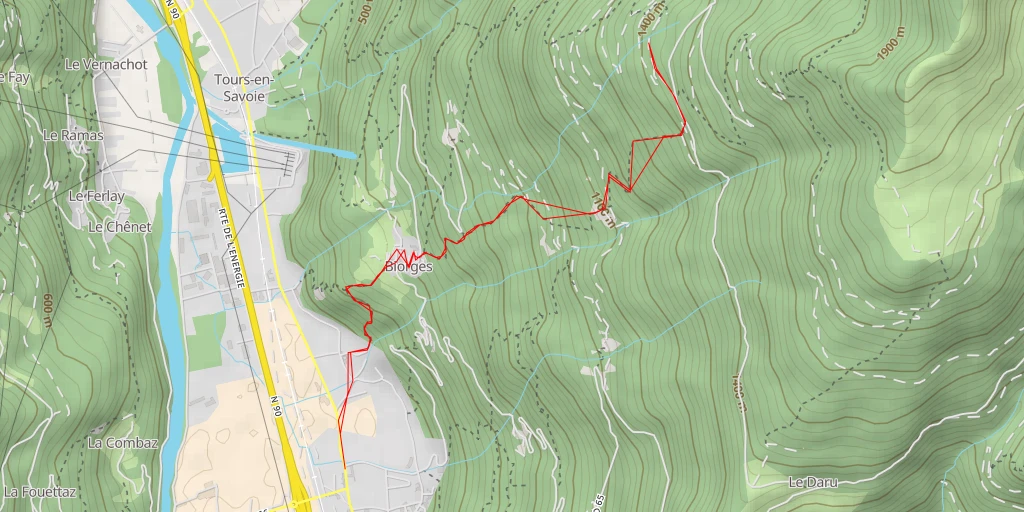 Map of the trail for La Toutafond