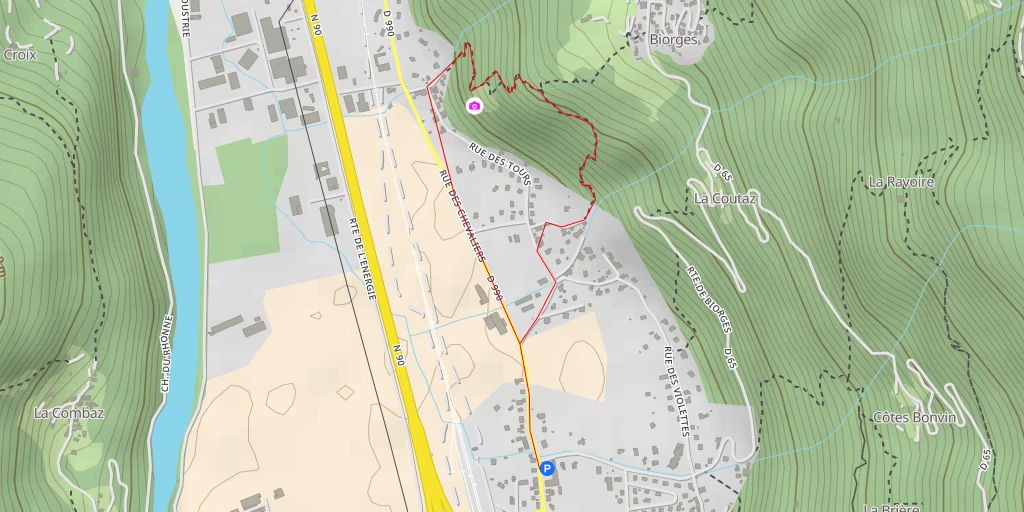 Map of the trail for Chemin du Château