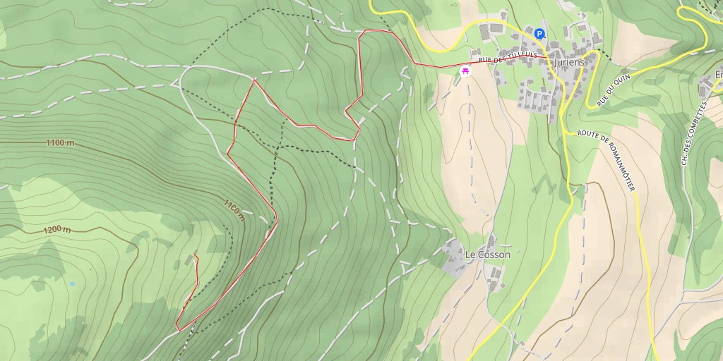 Map of the trail for Chalet Devant Versant NE