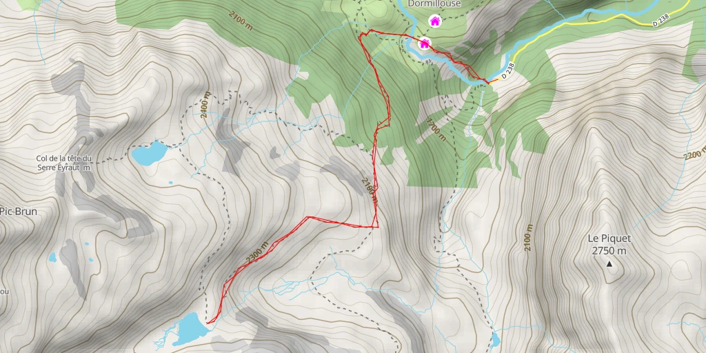 Map of the trail for Ancien Glacier de Faravel