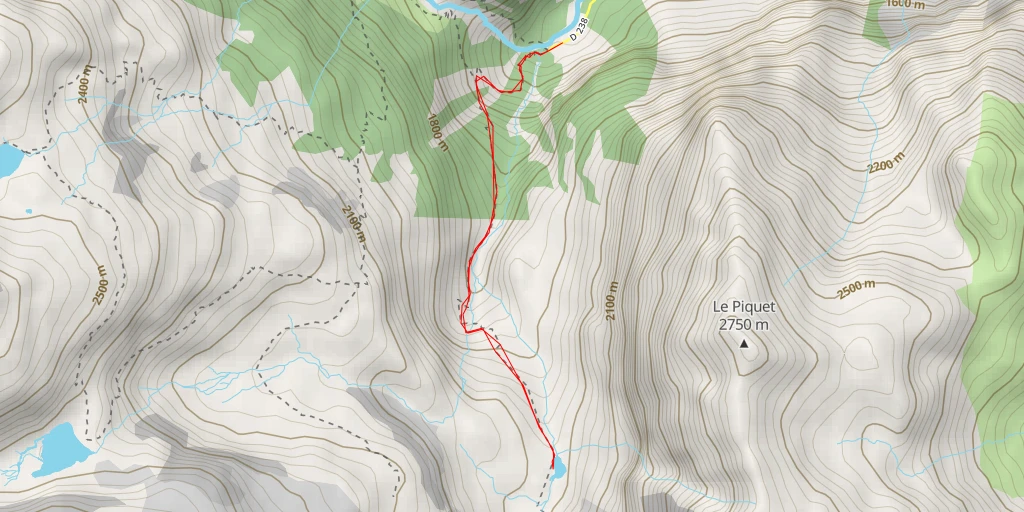 Map of the trail for Lac de Fangeas