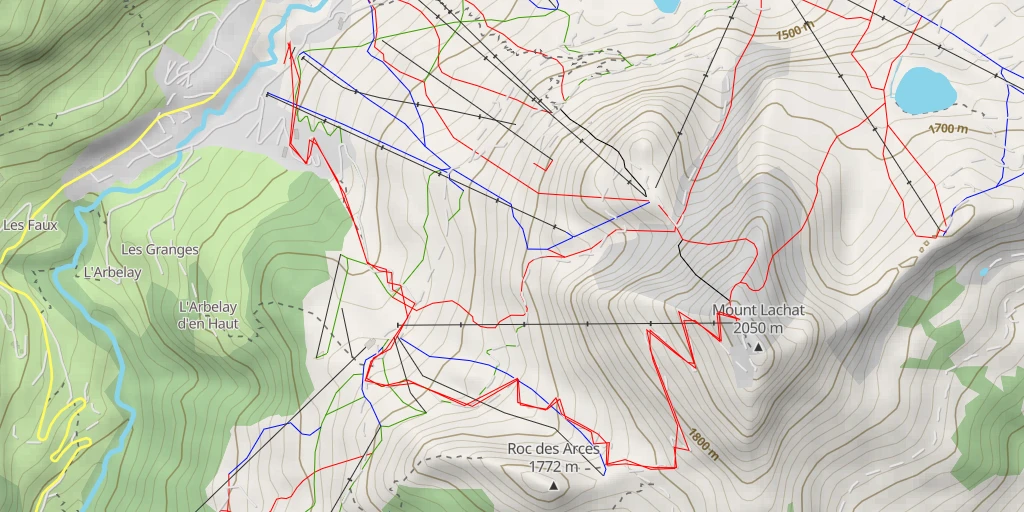 Map of the trail for Décollage FFVL du Mont-Lachat