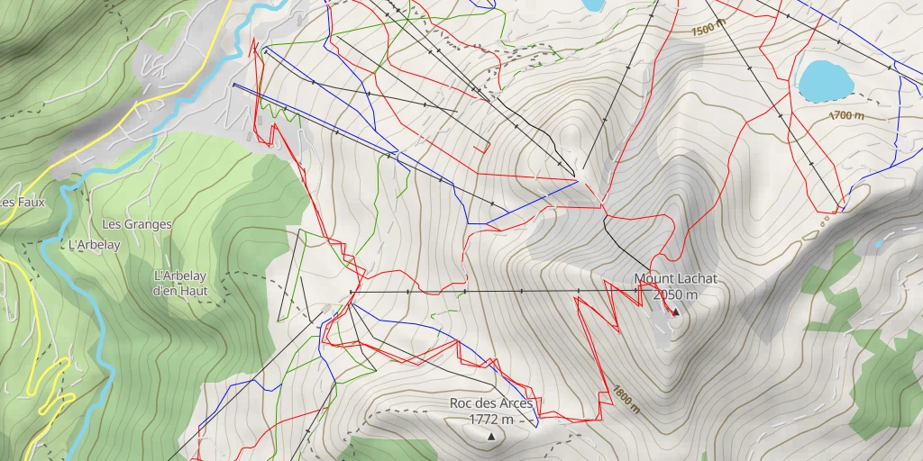 Carte de l'itinéraire :  Mont Lachat de Châtillon