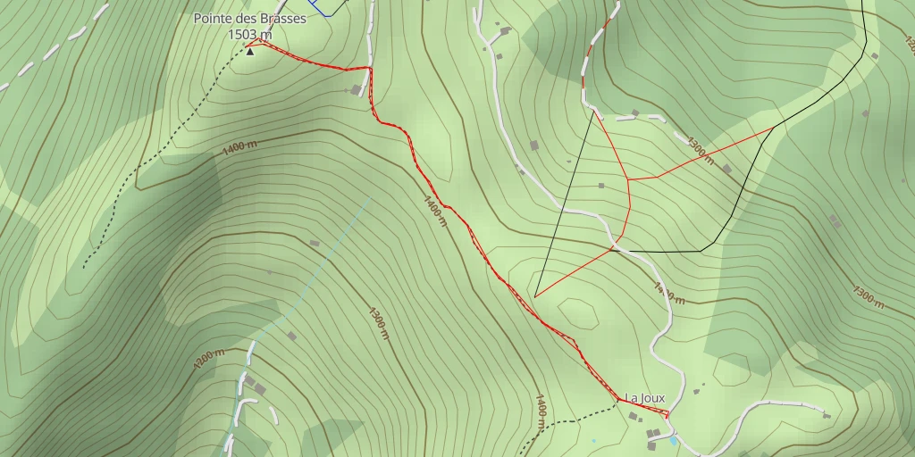 Carte de l'itinéraire :  Pointe des Brasses