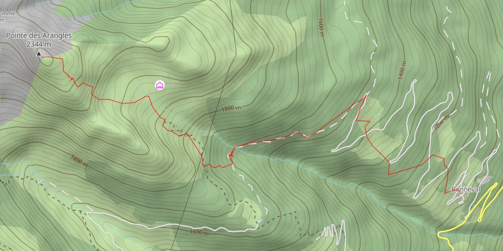 Map of the trail for Pointe des Arangles Versant SE