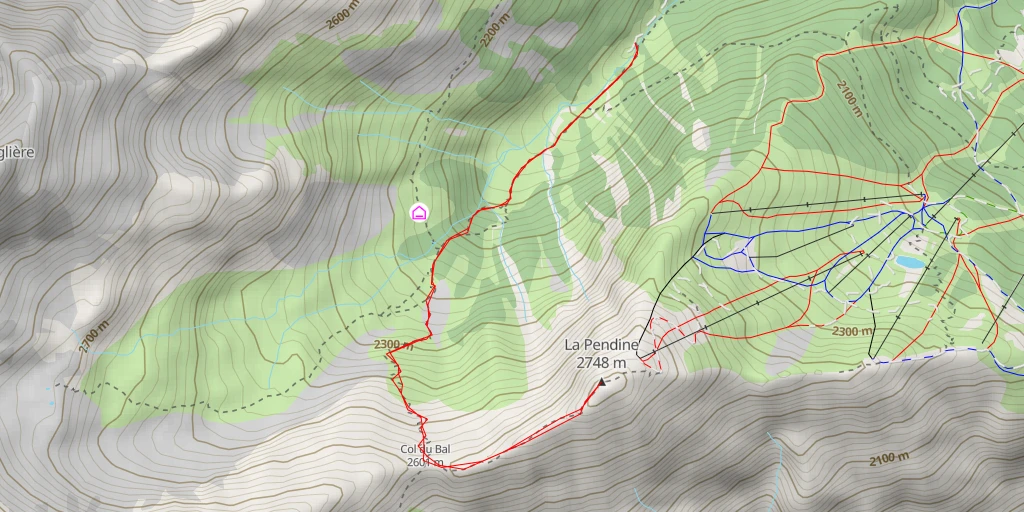 Map of the trail for La Pendine