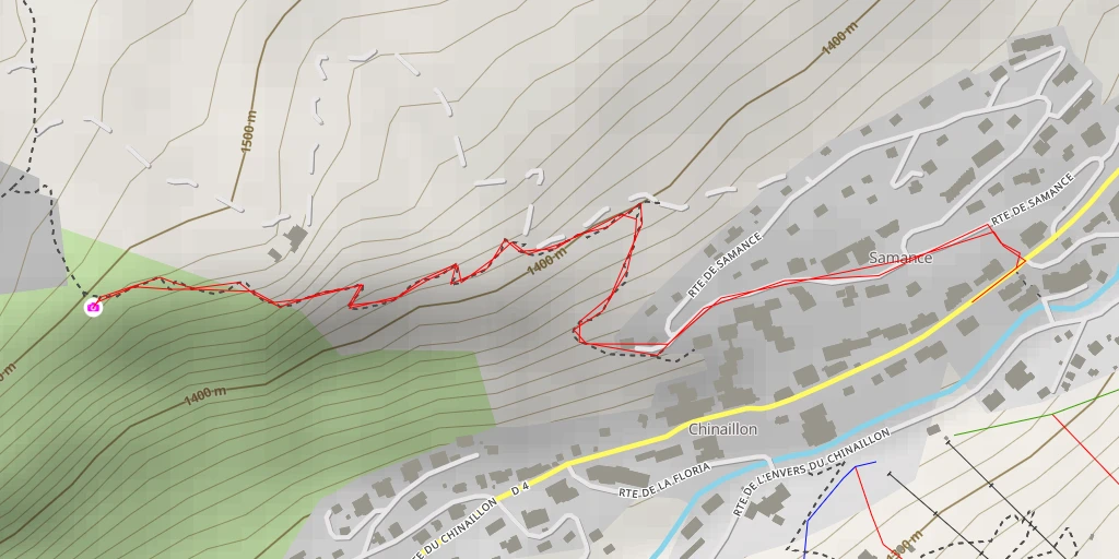 Map of the trail for Chemin de la Gaudinière