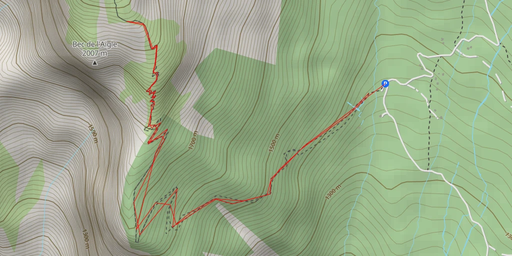 Map of the trail for Bec de l'Aigle