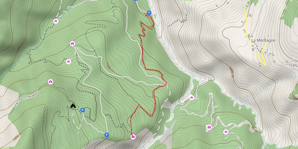 Map of the trail for 1361 m