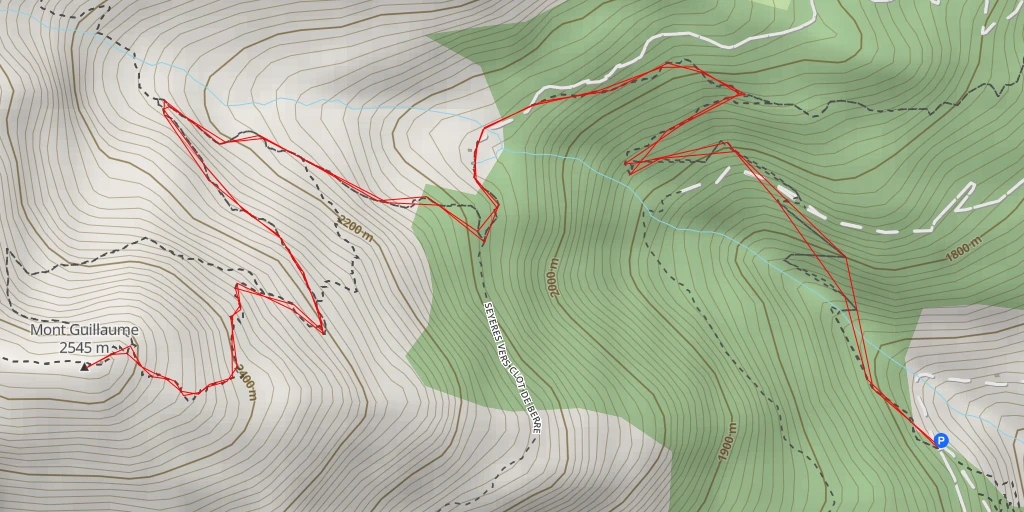 Map of the trail for Mont Guillaume