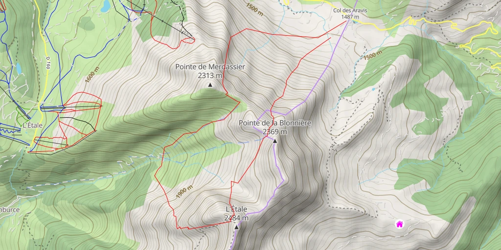 Map of the trail for L'Étale Enchaînement - Tour des 4 C