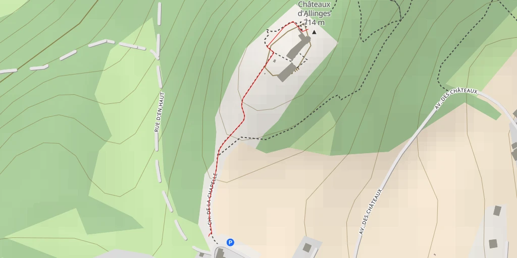 Map of the trail for Colline des Châteaux d'Allinges