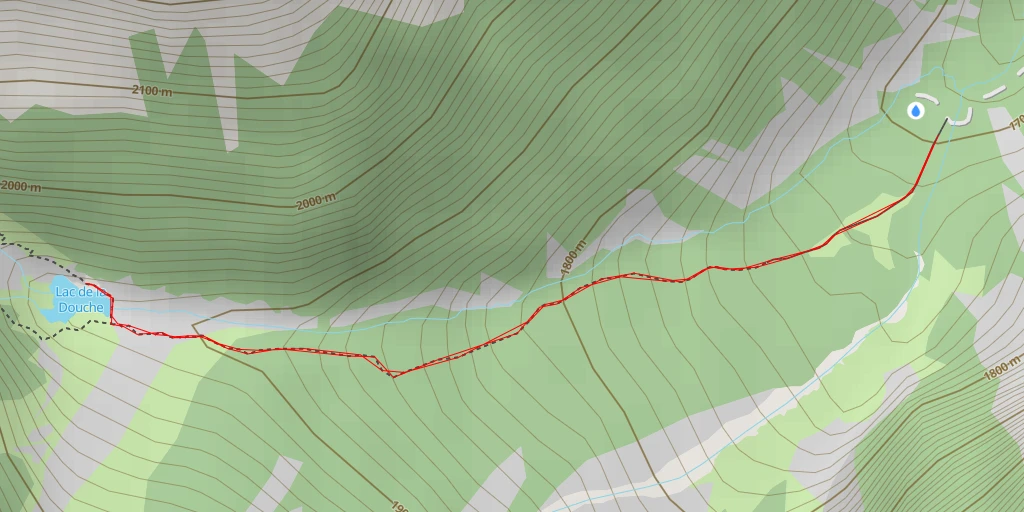 Carte de l'itinéraire :  Lac de la Douche