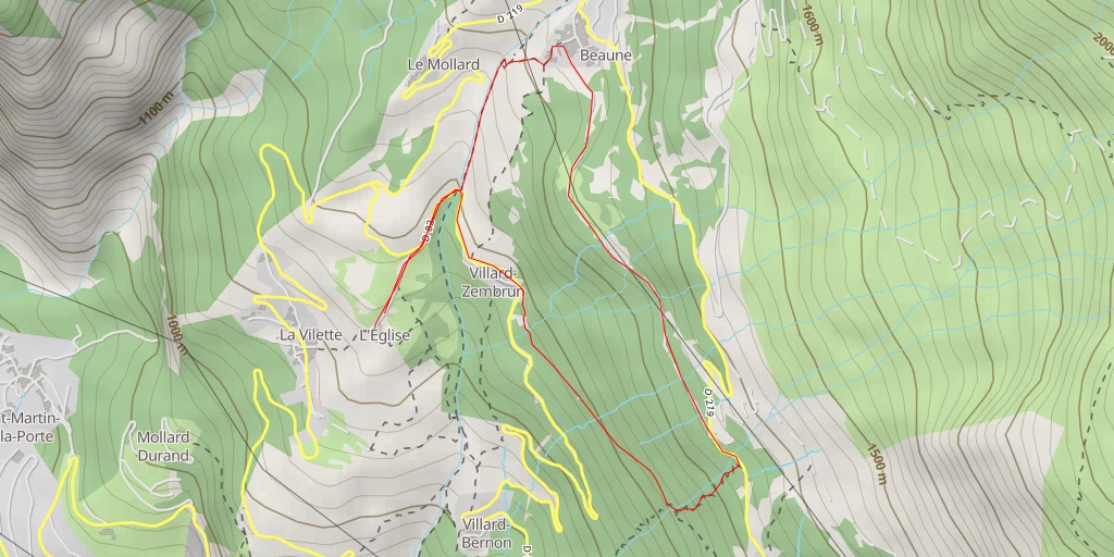 Map of the trail for D 219 - D 219