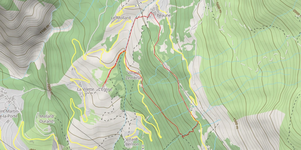 Map of the trail for D 219 - D 219