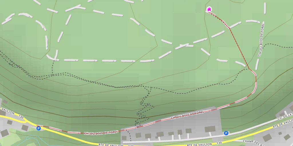 Map of the trail for Refuge des Bûcherons