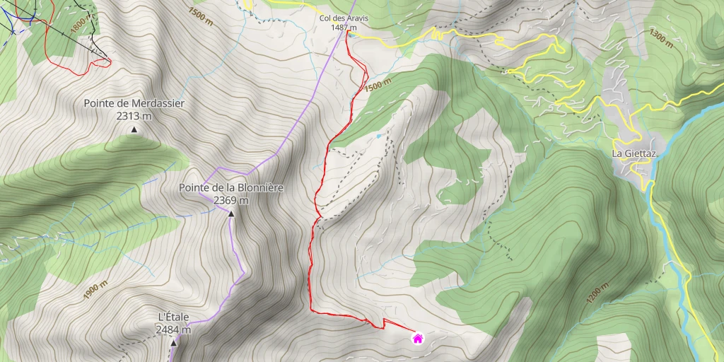 Map of the trail for Chalet du Curé