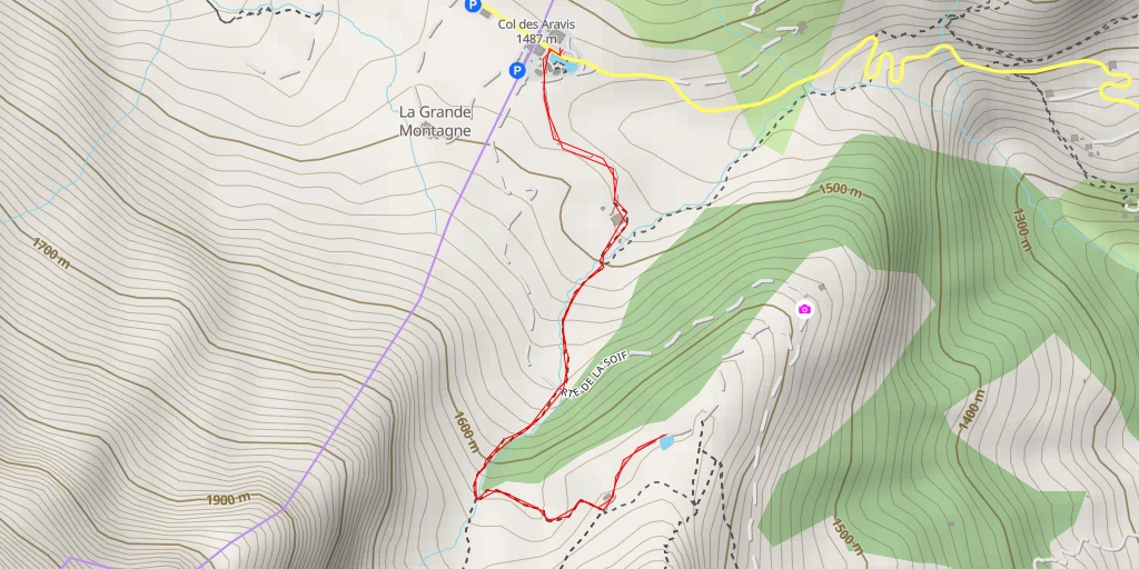 Carte de l'itinéraire :  Croix de Fer - Route de la Soif - La Giettaz