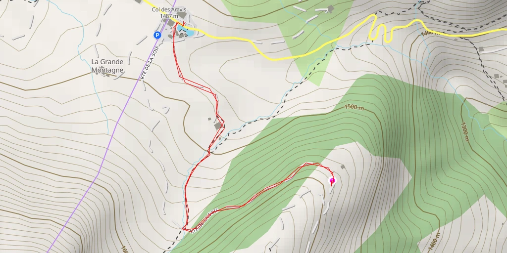 Map of the trail for Route de la Soif - La Giettaz