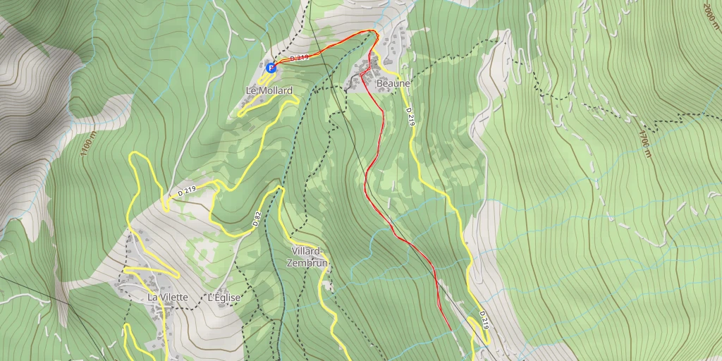 Map of the trail for D 219 - D 219