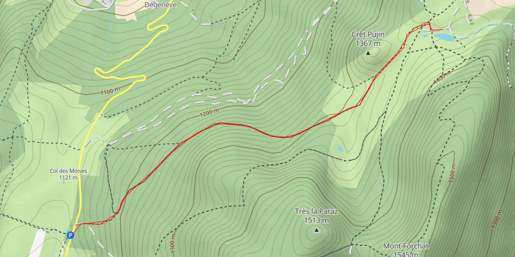 Map of the trail for Route de Très le Mont