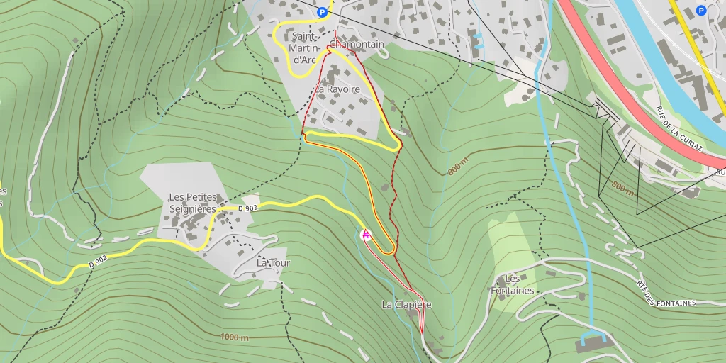 Map of the trail for Route de la Clapière - Route de la Clapière