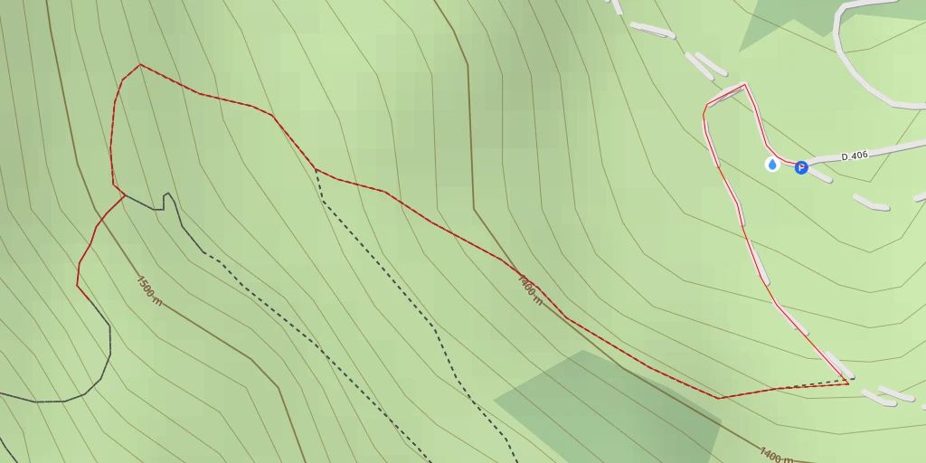 Map of the trail for Bloc erratique (granite)