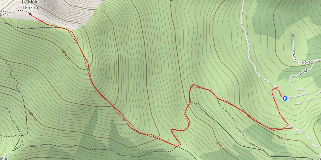 Map of the trail for AI - Le Môle