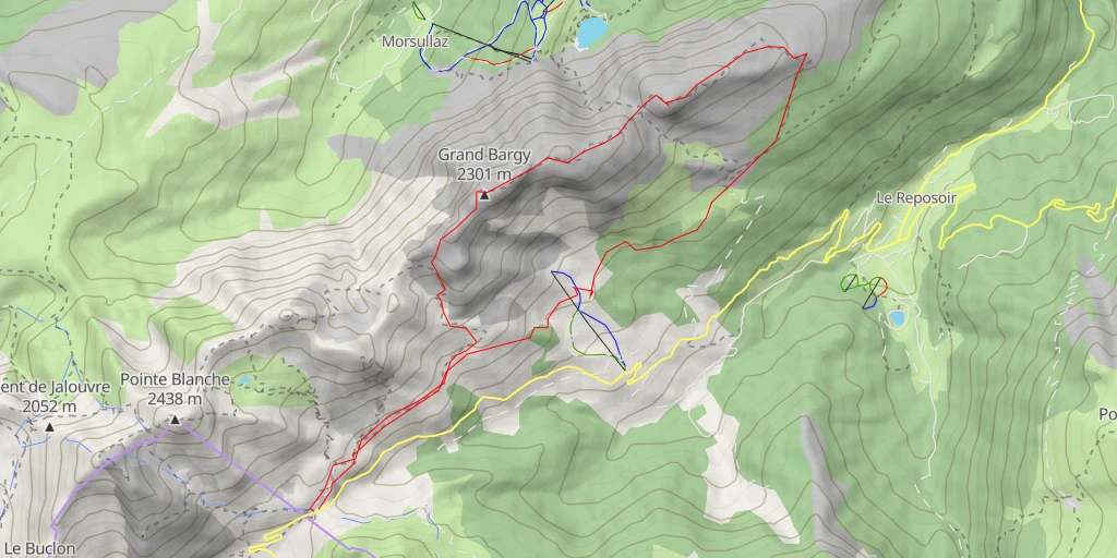 Map of the trail for Grand Bargy Par la grotte de Montarquis