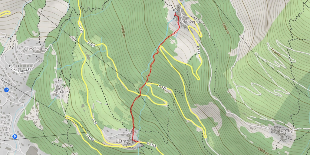 Map of the trail for Chemin des Moulins - Chemin des Moulins