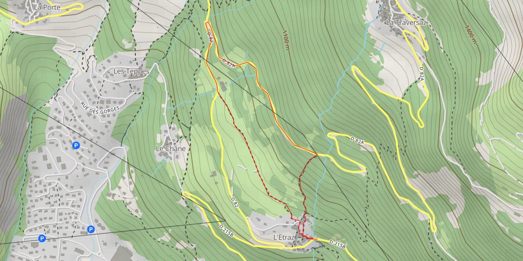 Map of the trail for D 82a - D 82a