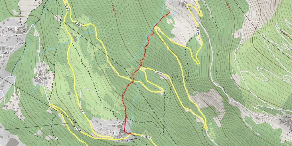 Map of the trail for Chemin de Grande Fontaine