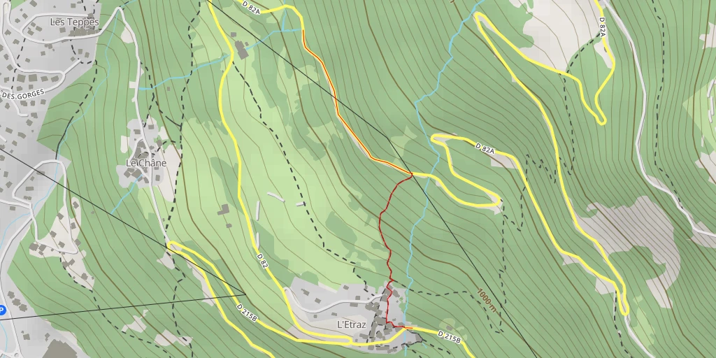 Map of the trail for D 82a - D 82a