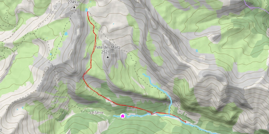 Map of the trail for Lac du Distroit