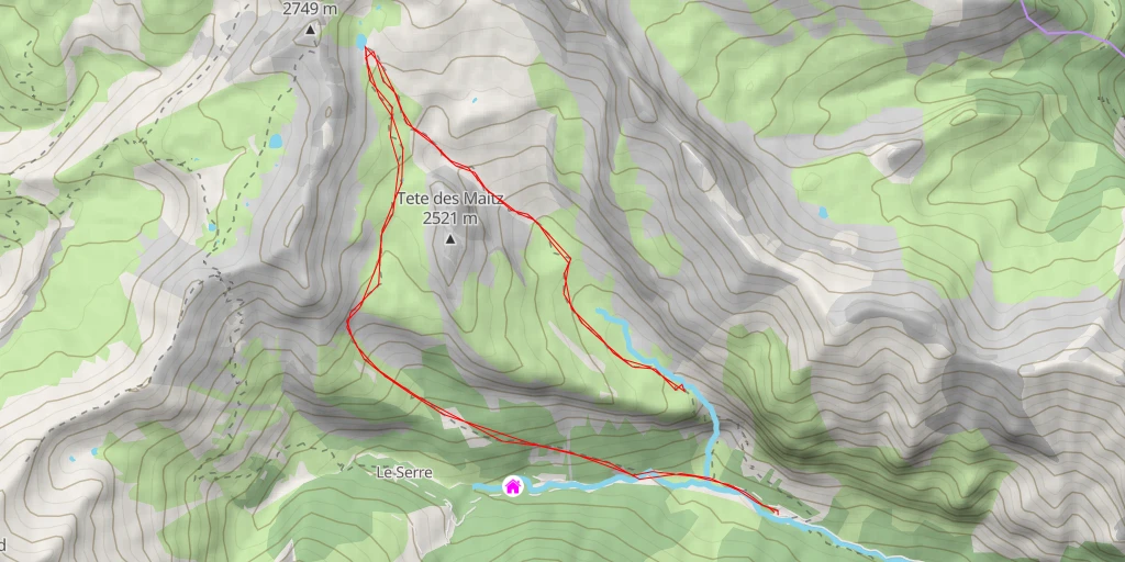 Map of the trail for Croix des Vaoutes - Passerelle des Muandes