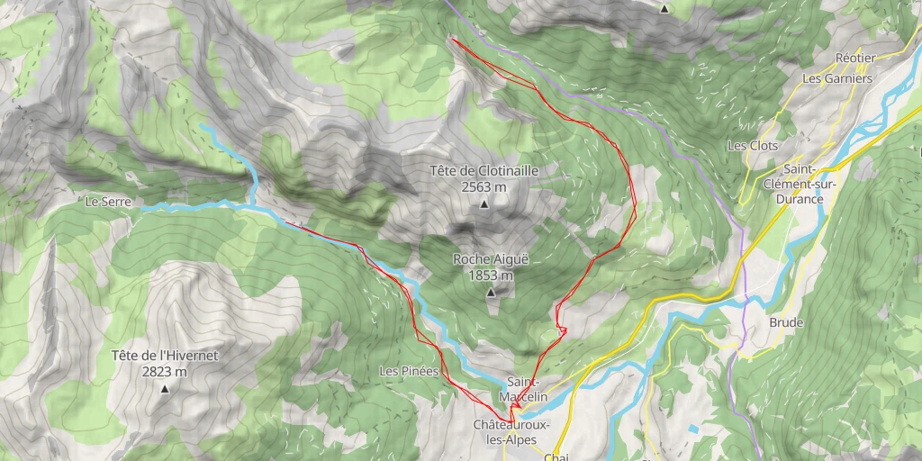 Map of the trail for Passerelle des Muandes