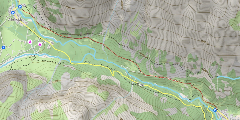 Map of the trail for D 204T - Vallouise-Pelvoux