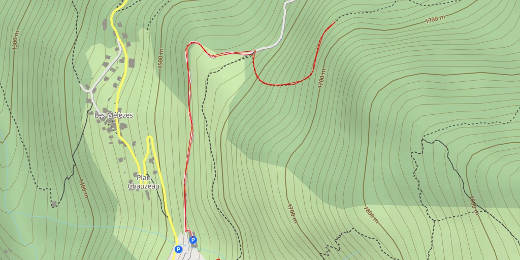 Map of the trail for Roche Follet