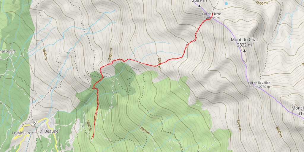 Map of the trail for Roche Jaille