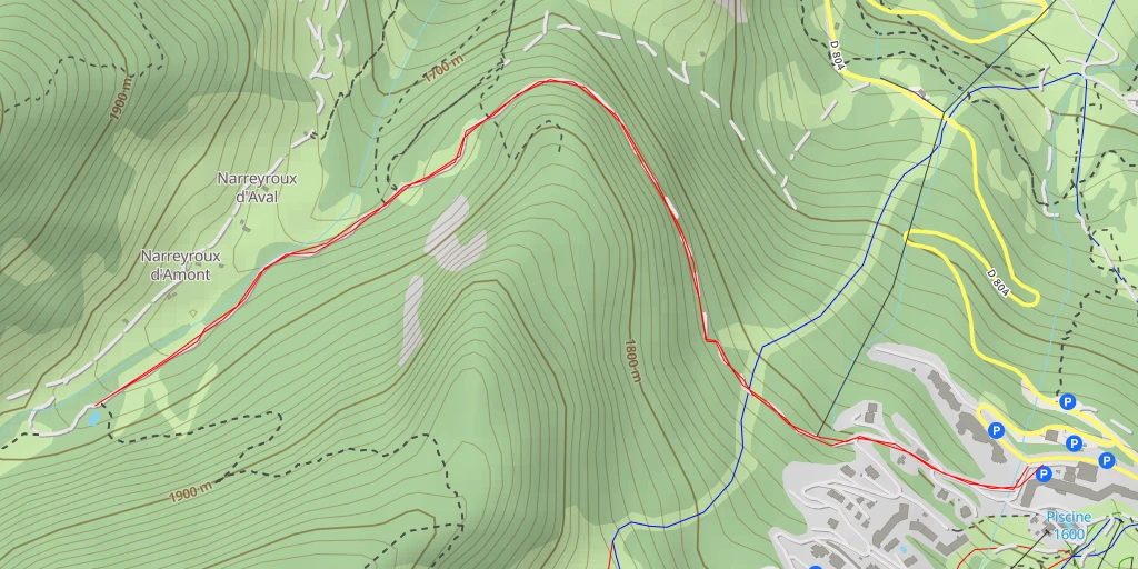 Map of the trail for Source des Mondes - Pont de Narreyroux