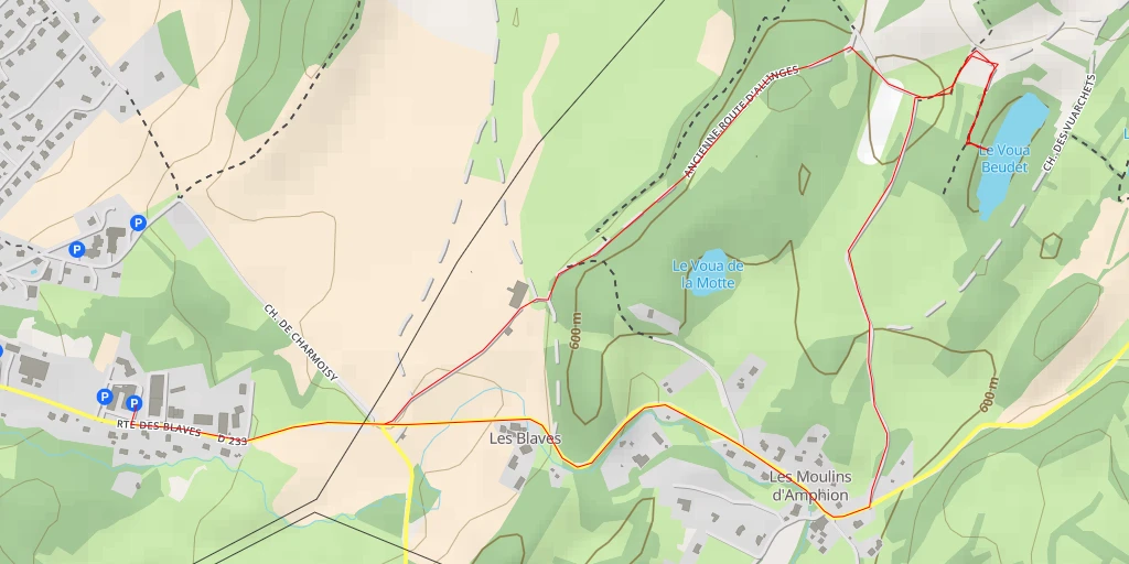 Map of the trail for Le Voua Beudet