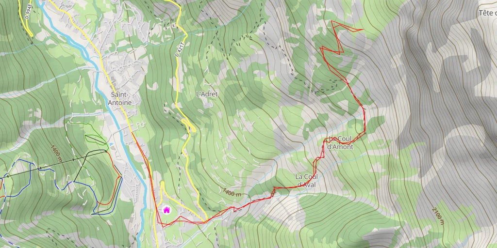 Map of the trail for Rocher de le Guilla