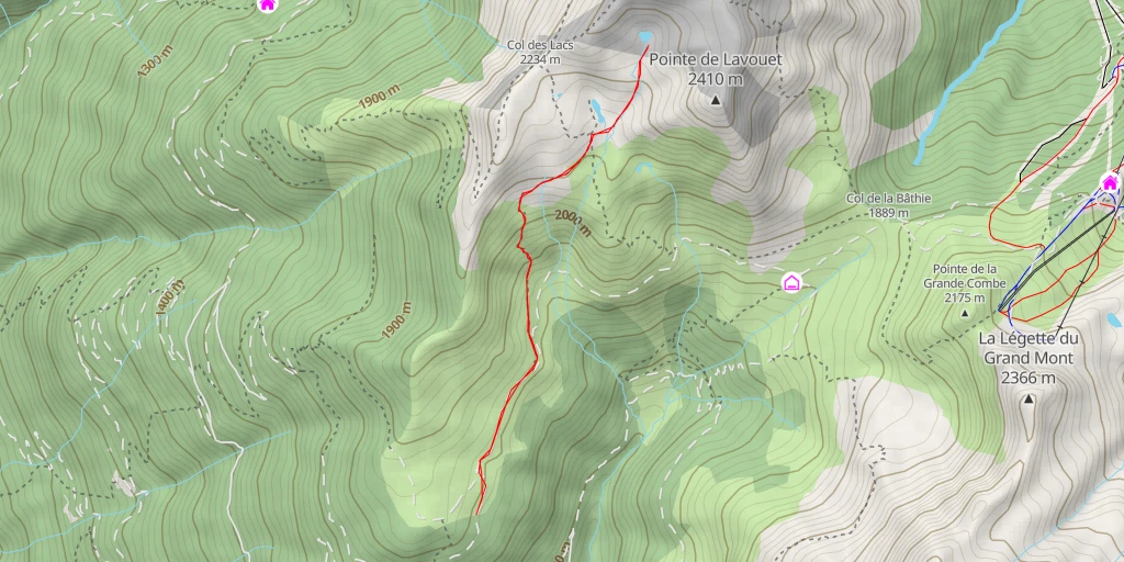 Map of the trail for Lac Sans Fond