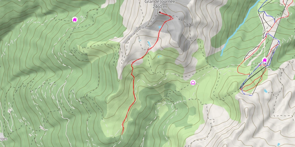 Map of the trail for Pointe de la Grande Journée