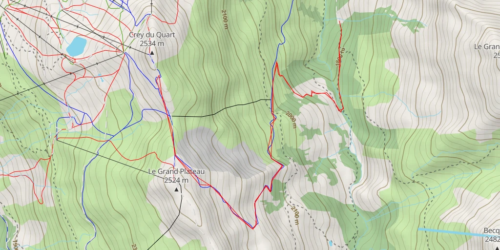 Map of the trail for Crey du Quart